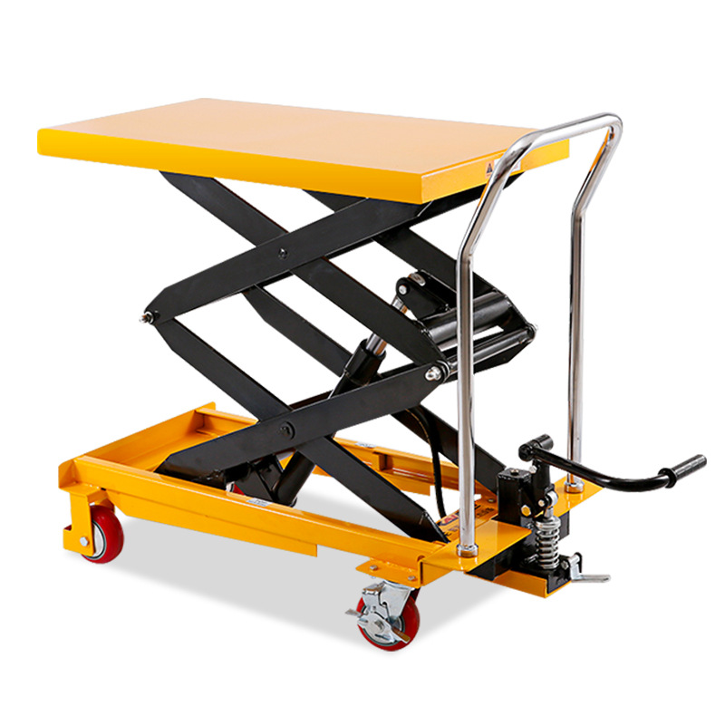 Plataforma de elevación hidráulica manual móvil carretilla elevadora plataforma elevadora de tijera tipo pequeño scooter plano