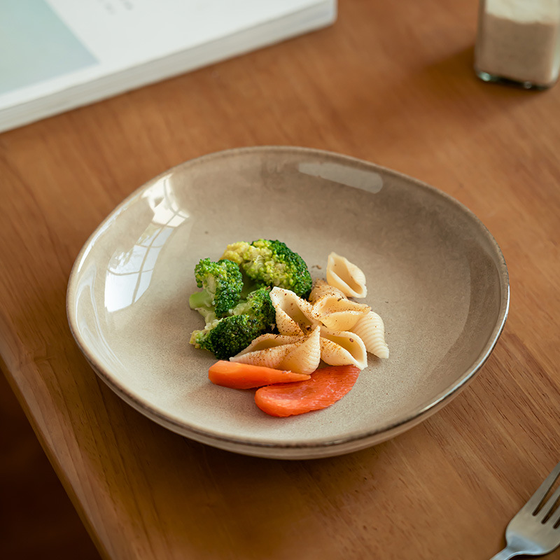 Creatividad japonesa para hacer viejos cuencos de cerámica sólida, cuencos de platos de restaurante, cuencos de ensalada, cuencos de pasta