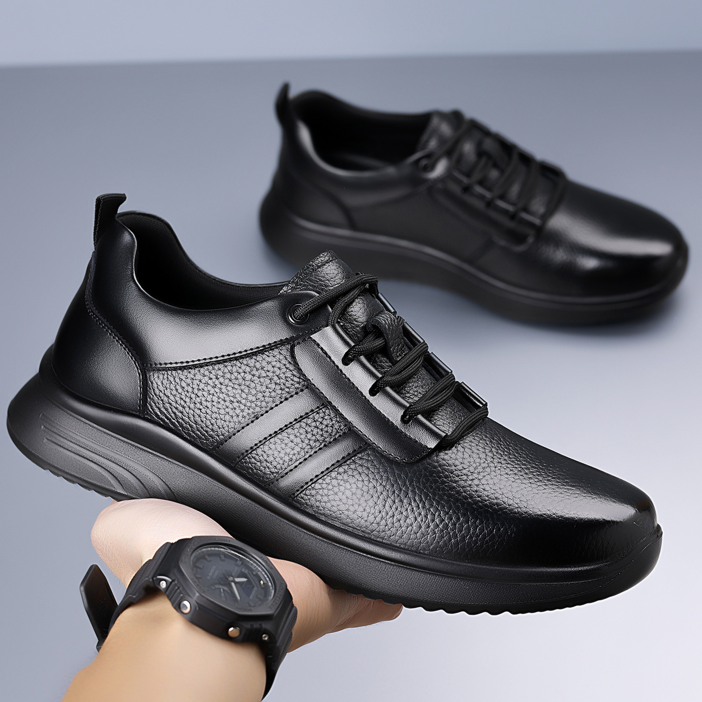 First-Layer Cowhide New Men's Casual Shoes Genuine Leather Sports Breathable Versatile Fashionable Soft-Soled Leather Shoes for Men Dropshipping