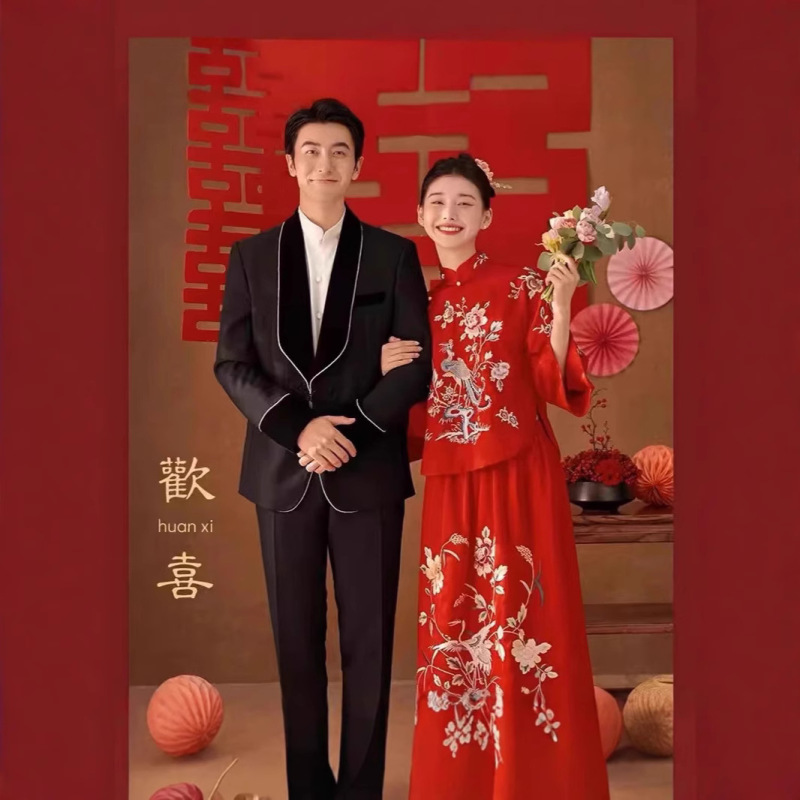 Photo Studio Theme Photo New Retro New Chinese Red All-match Atmosphere Wedding Photo Slim-fit Photography Dress Photo Studio Theme Photo New Retro New Chinese Red All-match Atmosphere Wedding Photo Slim-fit Photography Dress
