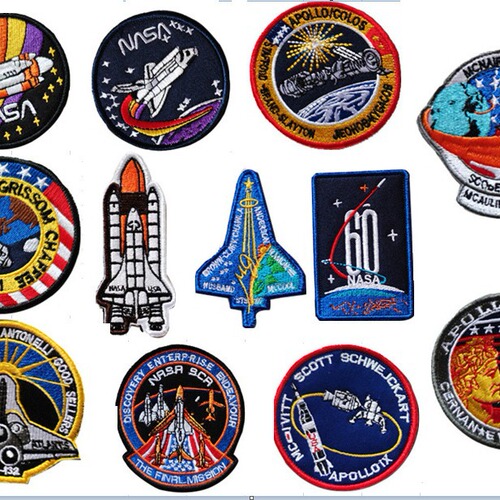 China's National Aeronautics and Space Administration NASA Logo Excellent Cloth Patching Machine Clothes Patch Badge Cloth Sticking Velcro