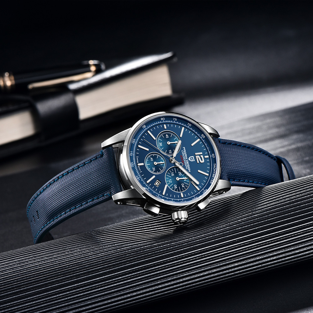 Bojiani PAGANIDESIGN reloj de hombre multifunción reloj de cuarzo cronógrafo de acero inoxidable reloj de hombre YS008