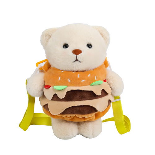 Cute Little Bear Snack Bag Plush Toy Children's Cute Little Bear Potato Chip Crossbody Bag Girl Cartoon Bag Wholesale