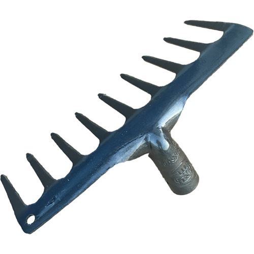 Agricultural nine-tooth nail rake iron rake flat ground plowing earth wood handle nail rake soil preparation tool grass leaf steel rake