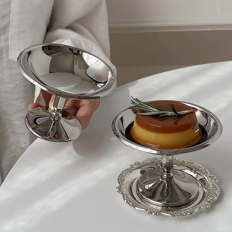 304 Stainless Steel Tall Dessert Cup Ice Cream Pudding Custard Bowl Ins-Style High Aesthetic Value Internet-Famous Ice Cream Cup