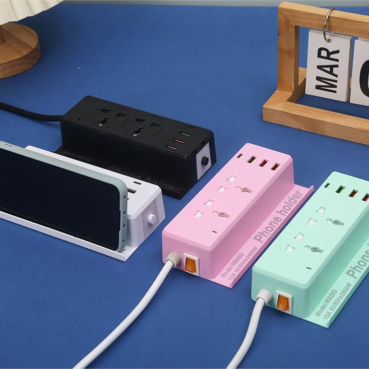 儿童防触电插线板英式欧式美式混色中性礼盒包装手机支架外贸插座