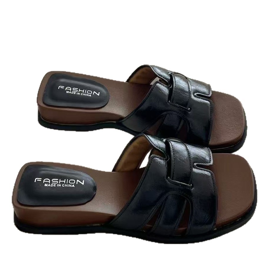 Aumentar la altura de la base gruesa de las zapatillas de verano para mujeres 2026 nuevas zapatillas de color sólido transpirables de tejido antideslizante francés
