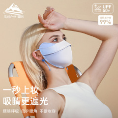 夏季新款渐变腮红防晒口罩护眼角女3D立体冰丝面罩防紫外线UPF50+
