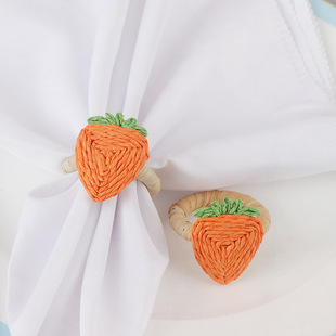 Creative raffia hand-woven carrot napkin ring hotel table Easter banquet party decoration wholesale