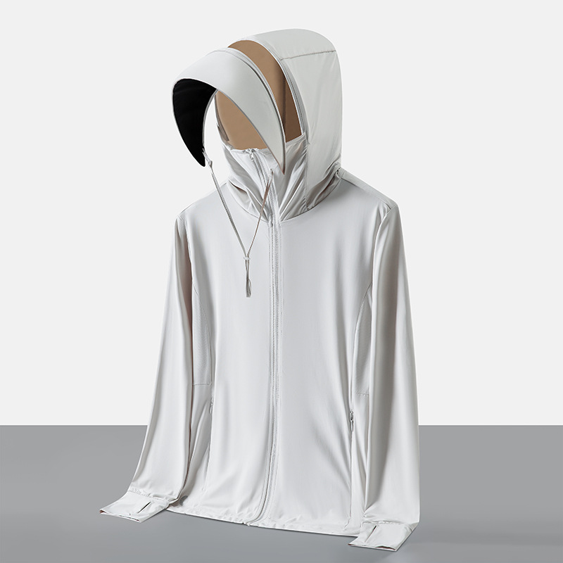 Upf50+ Summer Ice Silk Sun Protection Clothing for Women and Men, Breathable Loose-Fitting Sun Protection Clothing, Anti-Uv, Trendy, Breathable and Quick-Drying