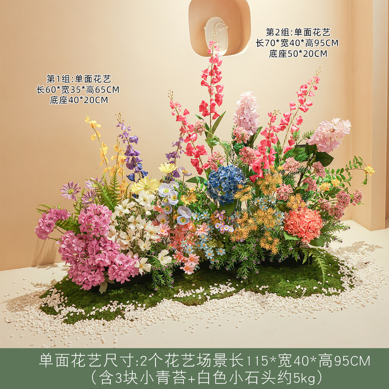 莫奈花園シミュレーション花偽緑植造景組合せ室内高級バイオニクス植物ショーウインドー装飾景観置物|undefined