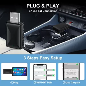 Simli-simsiz CarPlay adapteri, 2-si 1-də Simsiz Android Avto Qoşulma Cihazı