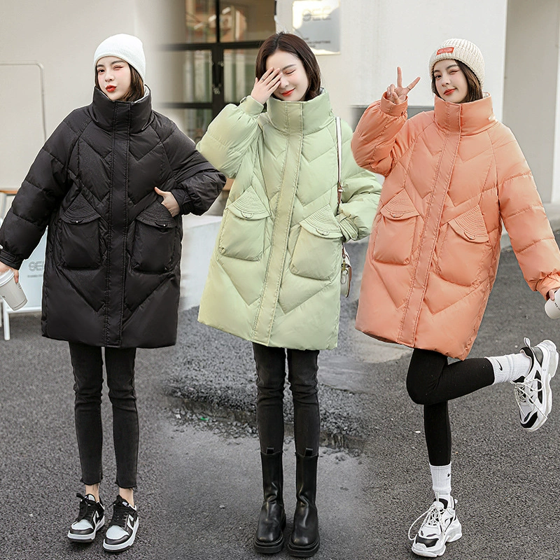 Оптовая продажа пуховика 2024, новинка Fat Sister, очень большой размер 150kg Воротник-стойка средней длины, 90% белый утиный пух для женщин 196