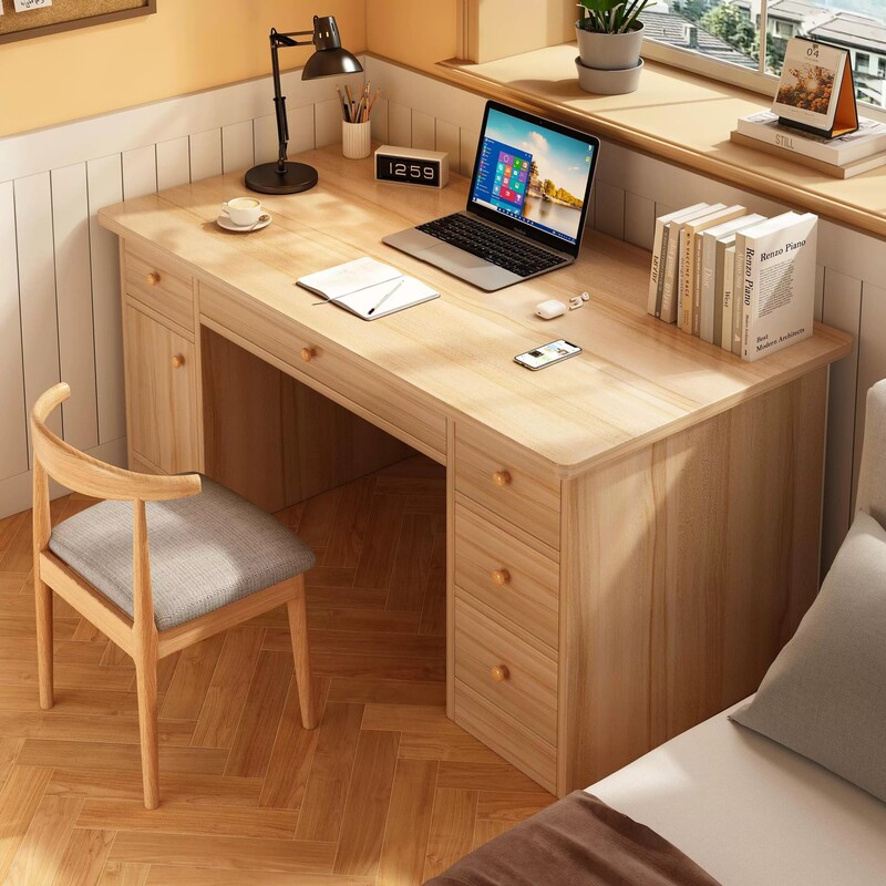 Computer Desk, Desktop Home-Use Bedroom Desk and Chair Set, Integrated Office Desk, Student Writing Desk, Simple Workbench