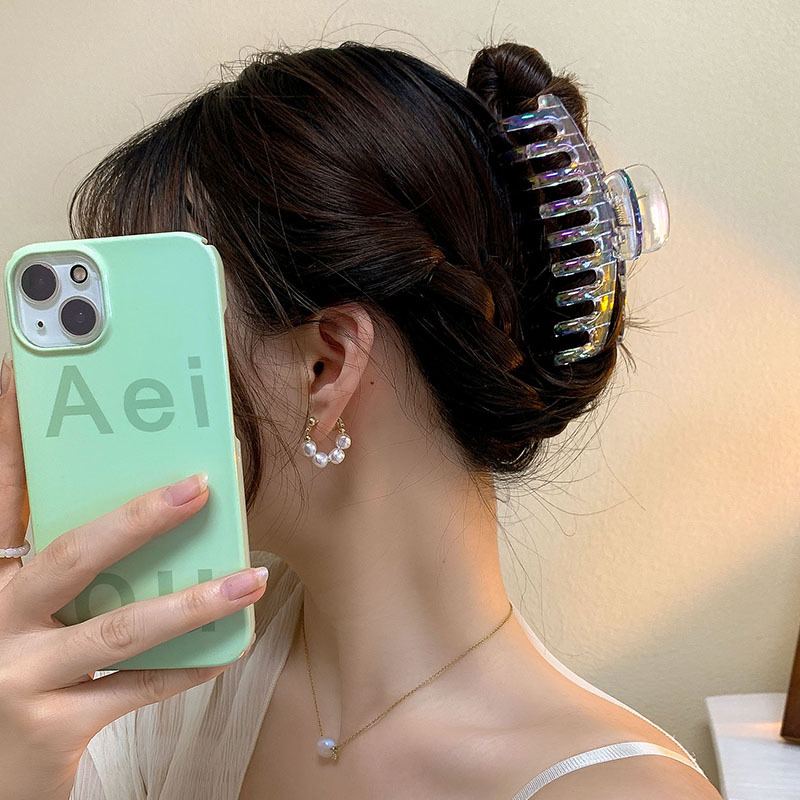 Colorido horquilla chica de espalda Cabeza updo antideslizante pinza de pelo no duele horquilla de pelo Corea del Sur Internet celebridad tiburón clip tocado