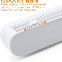 跨境新款保鮮膜切割器分割器可調節收納切割盒創意廚房用品工具