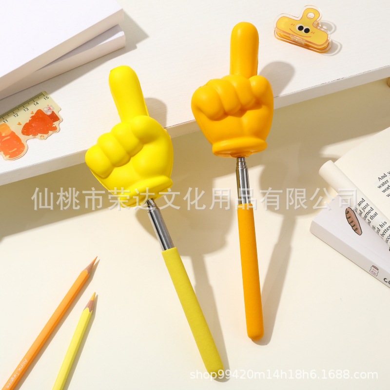 Snap Finger Telescopic Finger Stick Pu Decompression Pinch Kidsren's Teaching Finger Reading Stick Game Baton Adjustable Length