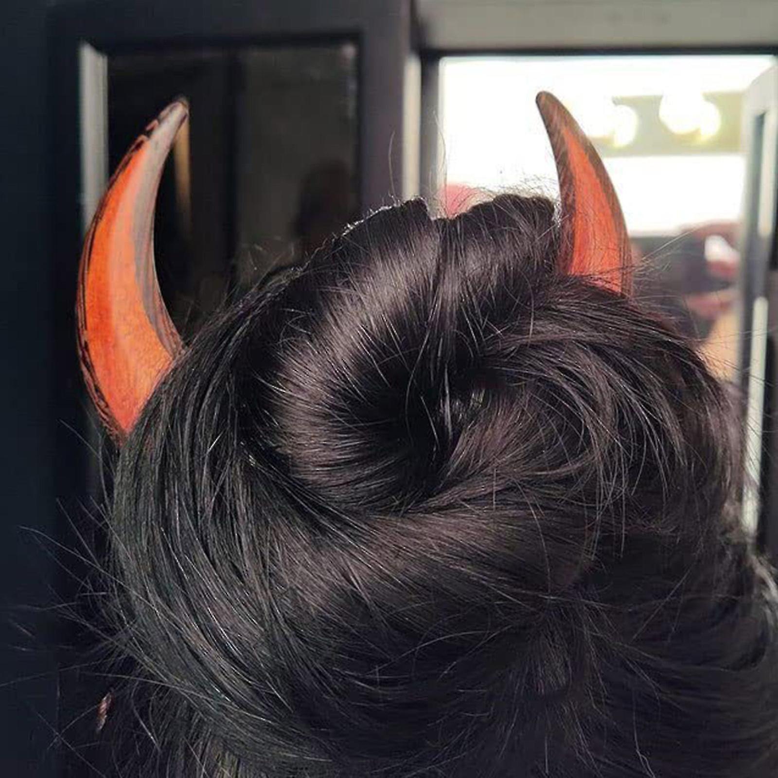 moon hair fork 木质月亮发簪