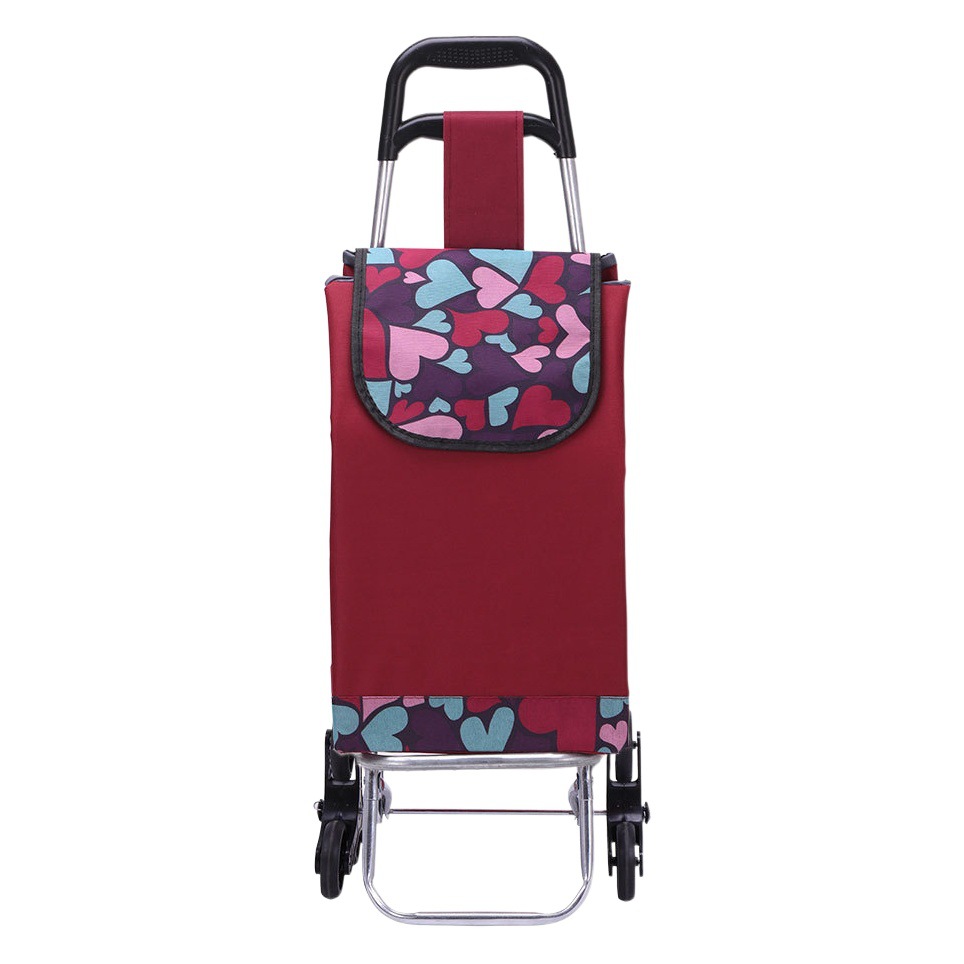 Supermercado carrito de compras para los ancianos carrito de compras escalada pequeña bolsa de carro plegable carro impreso LOGO