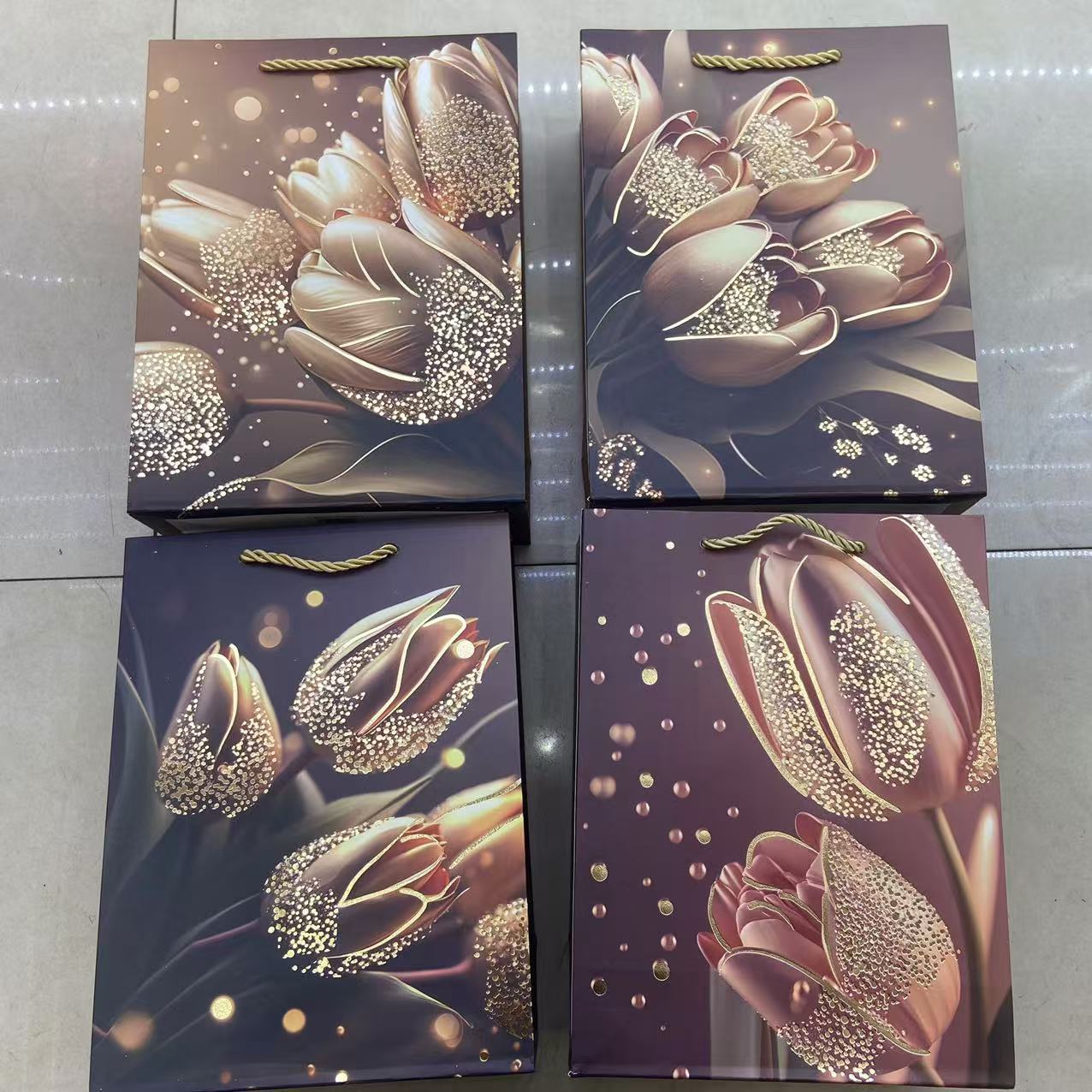 跨境创意画礼品袋高级感手提袋教师节伴手礼袋花束包装送礼物纸袋