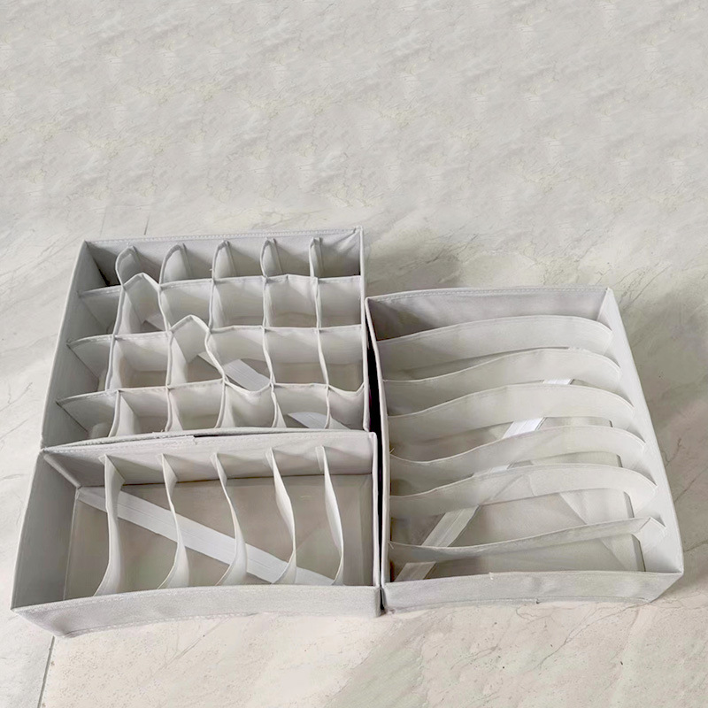 Amazon tres piezas de tela caja de almacenamiento casera plegable caja de acabado calcetines caja de almacenamiento de ropa al por mayor