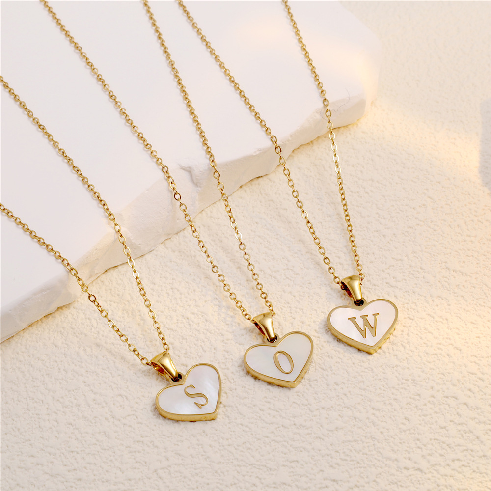 8g Weight 304 Stainless Steel Pendant Material Pendant Necklace Classification 304 Stainless Steel Chain Material cable chain Chain Type 1 Piece Quantity Daily Occasion 304 Stainless Steel Material Letter, Heart Shape Pattern All Seasons Season Women's Gender Polishing Design IG Style Style Wholesale Jewelry IG Style Letter Heart Shape 304 Stainless Steel Polishing Pendant Necklace Cable Chain 4