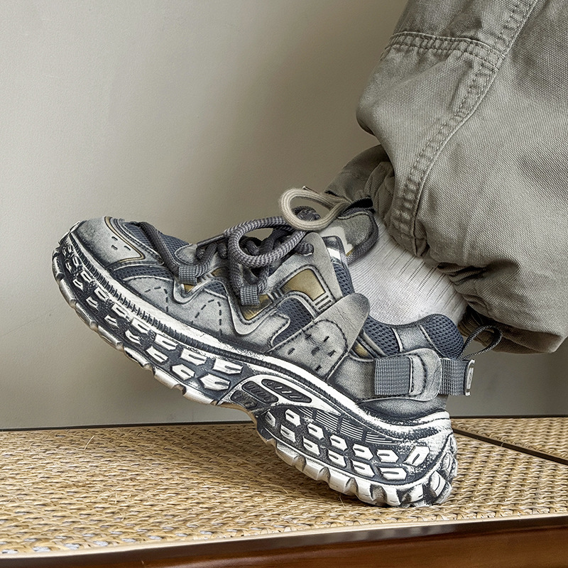 Men's Shoes Autumn and Winter New Niche Thick-Soled Dad Shoes Men's Fashion Casual Shoes Tire Sole Trendy Sports Shoes