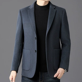 羊毛西装外套男士双面呢单西2025年秋季新款商务休闲毛呢西服外套