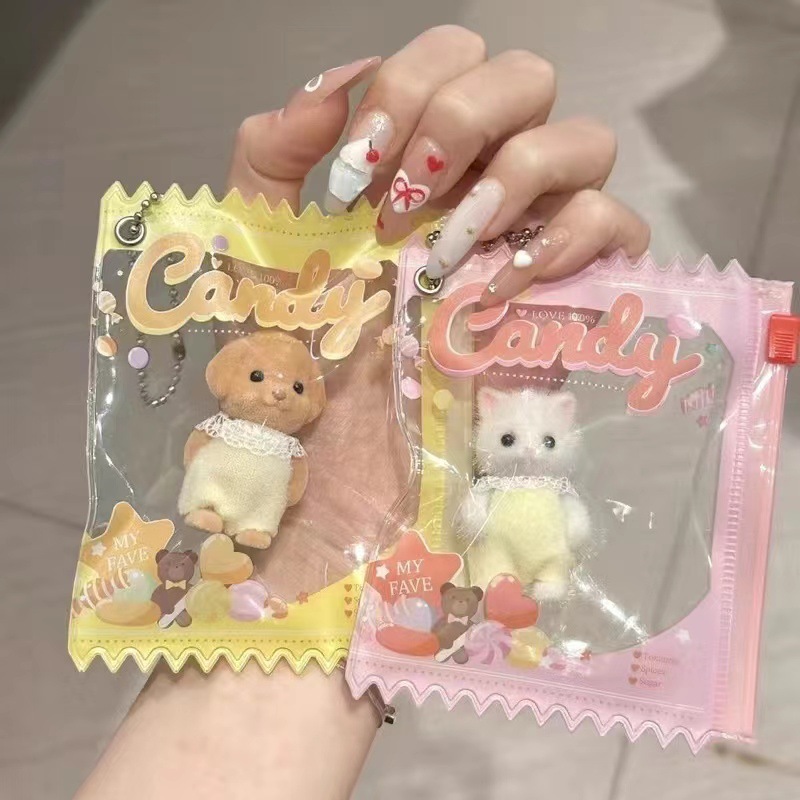 삼벨 푸들 세트 개   가족 스몰 사이즈 봉제 장난감 강아지 미니 사지 움직일 수 있음