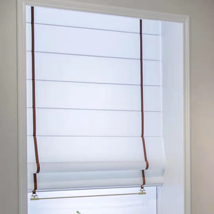 Leather Roman Curtain Modern Living Room Curtain Bedroom Balcony Kitchen Shading Smart Electric Folding Study Curtain