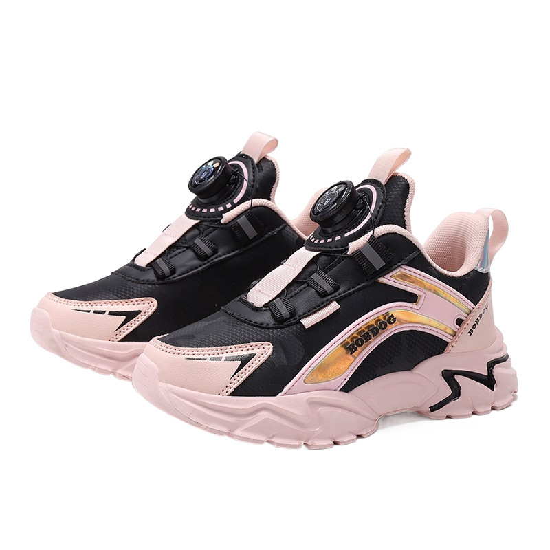 Babudou cuero casual zapatos con botones impermeables zapatos de niña nuevos zapatos deportivos 2024 para niños y niñas