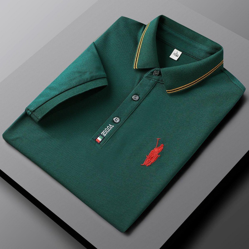 Polo camiseta de alto nivel hombre ligero de negocios bordado camiseta de verano mangas cortas de golf bordado elástico camiseta de solapa