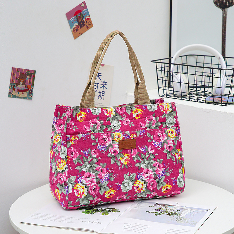 Canvas bag women's new large-capacity handbag versatile storage bag mommy hand bag office worker lunch bag wholesale