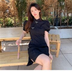 中国風改良チャイナドレス、軽くて大人っぽいスタイル、年齢軽減、ウエスト痩身デザイン、小柄なプリンセスドレス