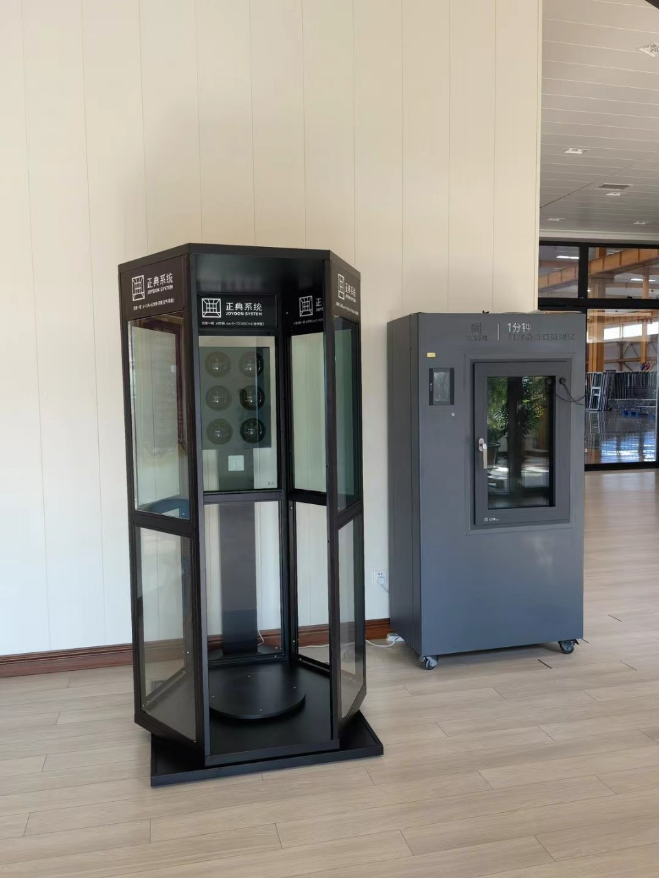 六边形体验柜贴膜隔热展示柜  圆形展示架圆形旋转展示架  隔热测