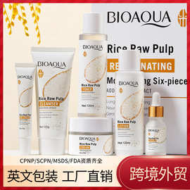 全英文大米护肤品套装 BIOAOUA大米原浆系列嫩肤六件套厂家批发