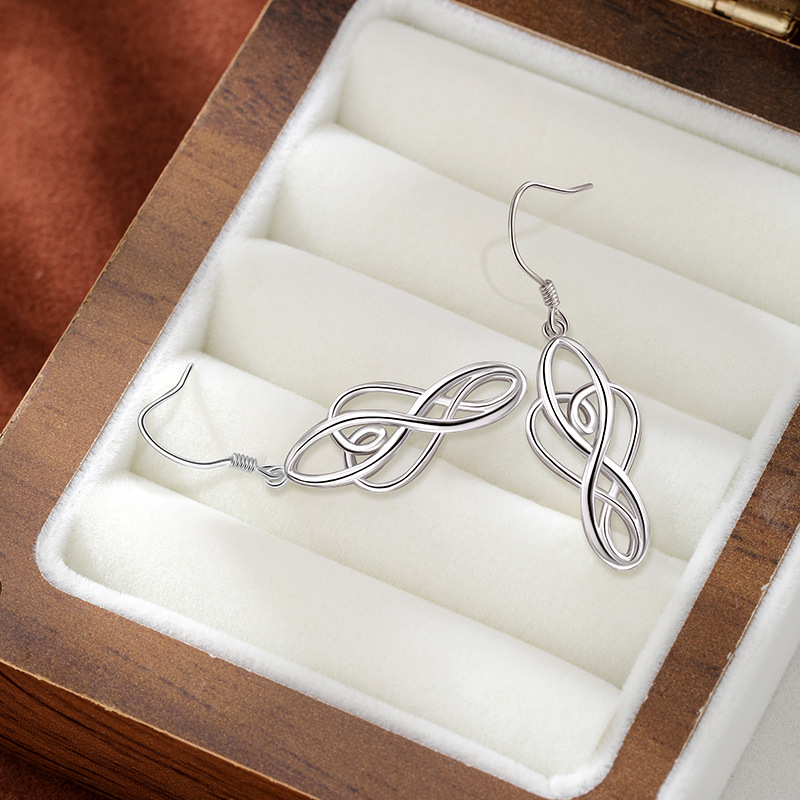 Europa y América de moda retro celta nusos pendientes femeninos Amazonwish explosión 925 plata esterlina torcida pendientes pendientes