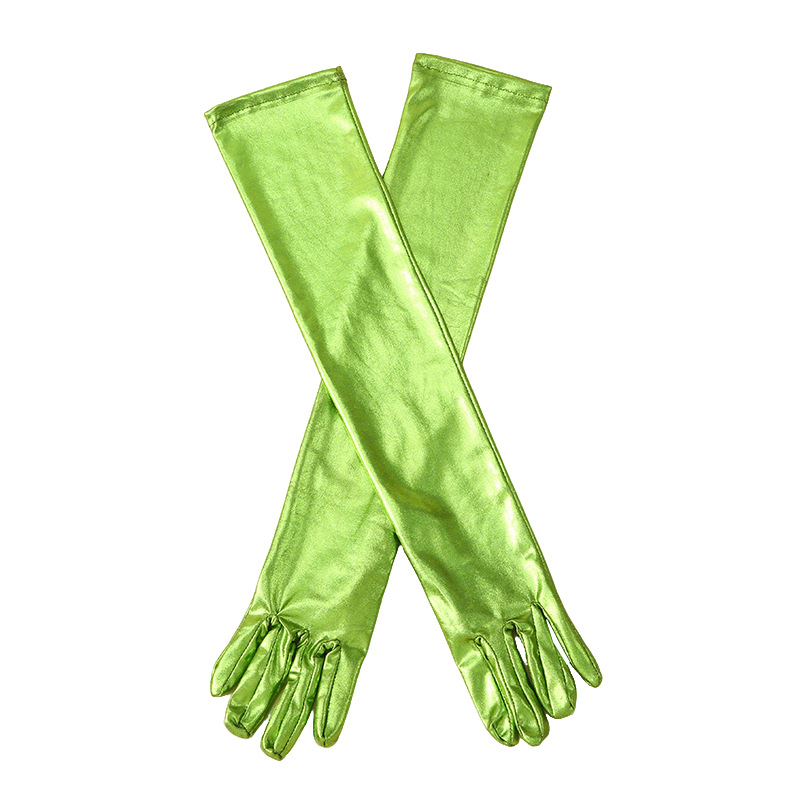 Guantes Largos de Charol para Mujer, 50 cm, Sexys, Elásticos, para Disfraces de Ópera, Cosplay, Color Oscuro