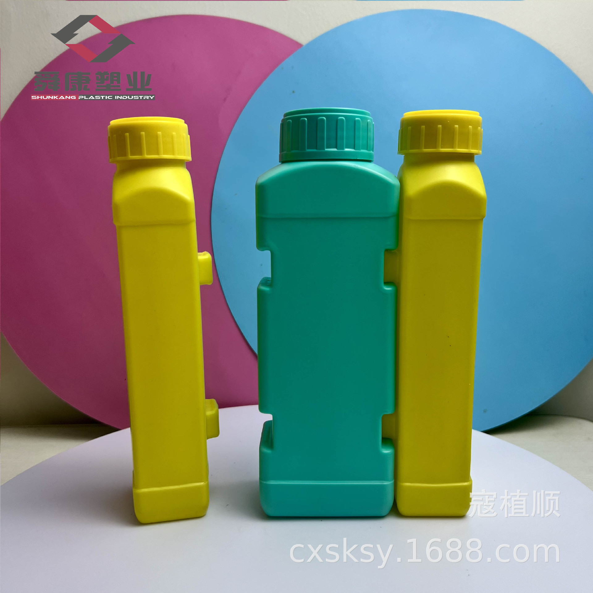 HDPE组合连体塑料瓶化工瓶高阻隔液体瓶 500g压旋盖塑料瓶子母瓶-阿里巴巴