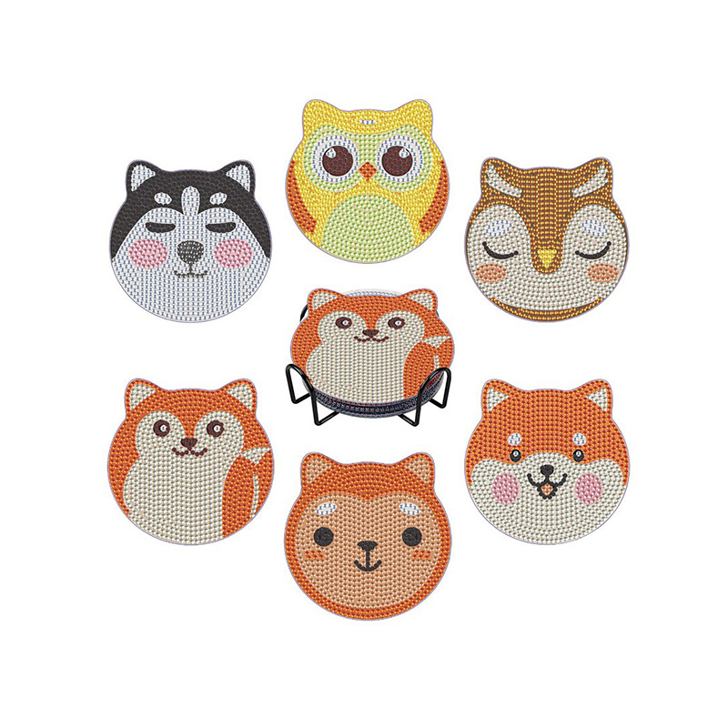 Spot al por mayor de diamantes diseño de posavasos pintura de diamantes acrílico pintura de diamantes posavasos 6 paquetes hechos a mano posavasos briy