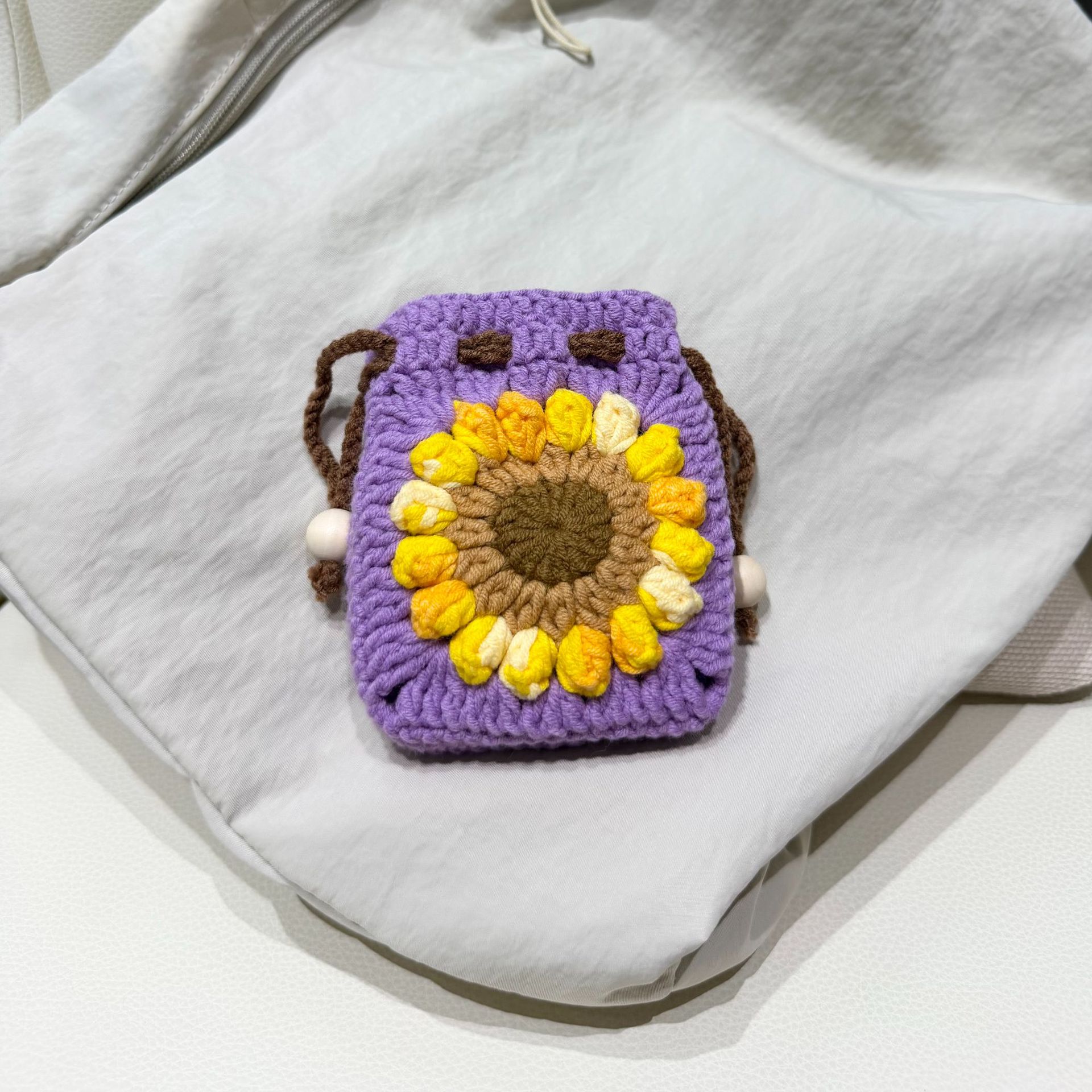 Mini Monedero de Cordón Tejido de Algodón para Uso Diario