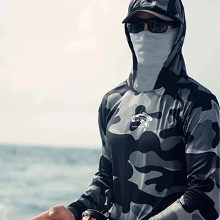 现货爆款SPELISPOS Fishing Hoodies 男夏防晒透气长袖带帽钓鱼服