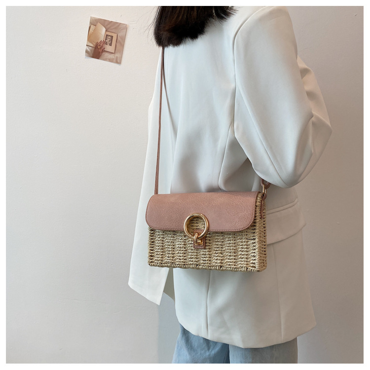Fashion Straw Woven Square Bag display picture 3