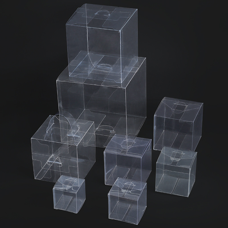 PVC transparente caja cuadrada de plástico creativo caja de embalaje mascota con película a prueba de polvo caja de almacenamiento caja de embalaje de regalo al por mayor