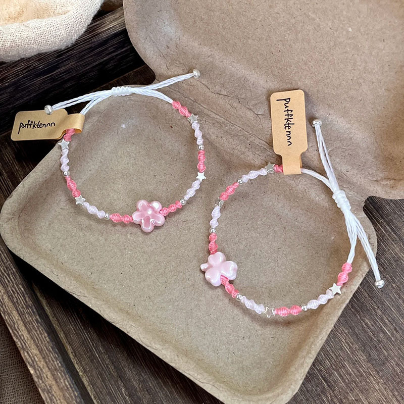 セラミック桜クローバー甘くてかわいいニッチデザインブレスレットガールフレンドギフト多用途でシンプル|undefined