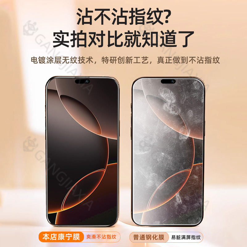 Película Templada Corning 16pm Compatible con Apple 15pro, iPhone13promax, Teléfono Móvil 14, Sin Borde Negro, Película 16pro