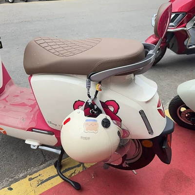 Cute electric scooter rear Helmet lock - aluminum-alloy-materialblack-d-model-yellow-rich-lady