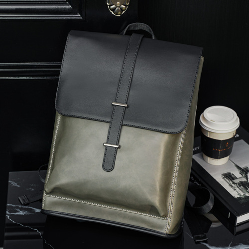 2024 New Trendy Backpack Korean Style Fashionable Men's Bag Leather Casual Large Capacity School Bag Computer Backpack