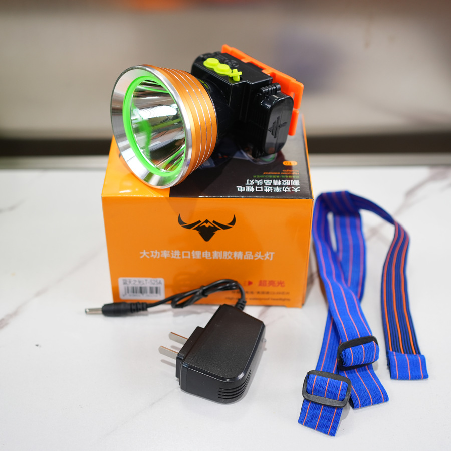 Luz azul LED larga duración recargable de largo alcance auricular litio al aire libre pescar faro lámpara de minería luz brillante