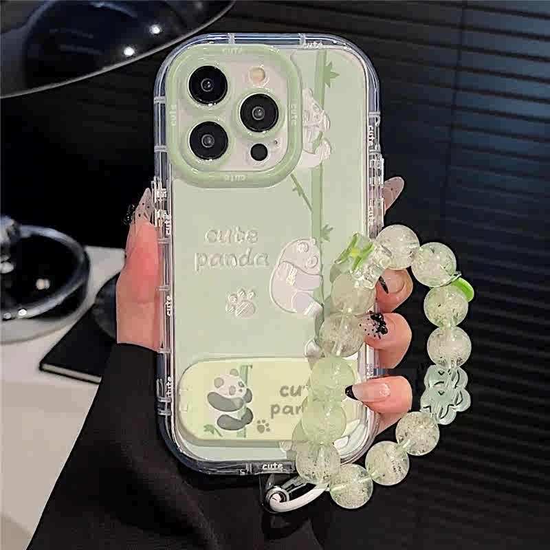 Guofeng Bamboo Panda for Huawei Nova13 Mobile Phone Case Mirror Stand Glory 300 Puff Feather Yarn X60i